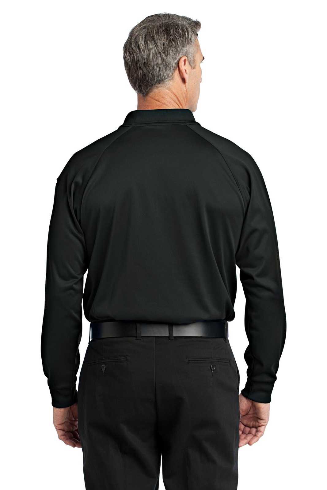 CornerStone CS410LS Select Long Sleeve Snag-Proof Tactical Polo - Black - HIT a Double - 2