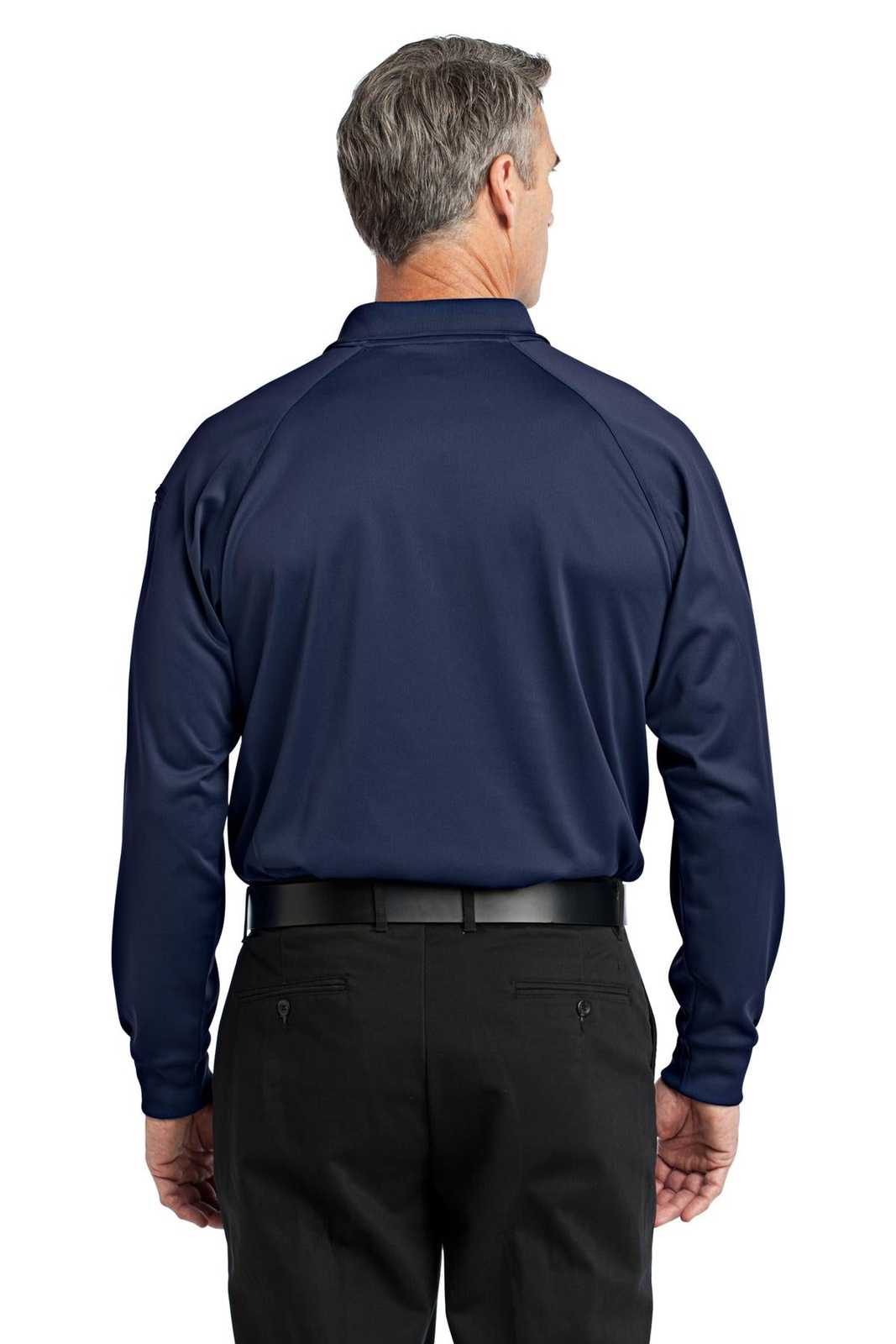 CornerStone CS410LS Select Long Sleeve Snag-Proof Tactical Polo - Dark Navy - HIT a Double - 2