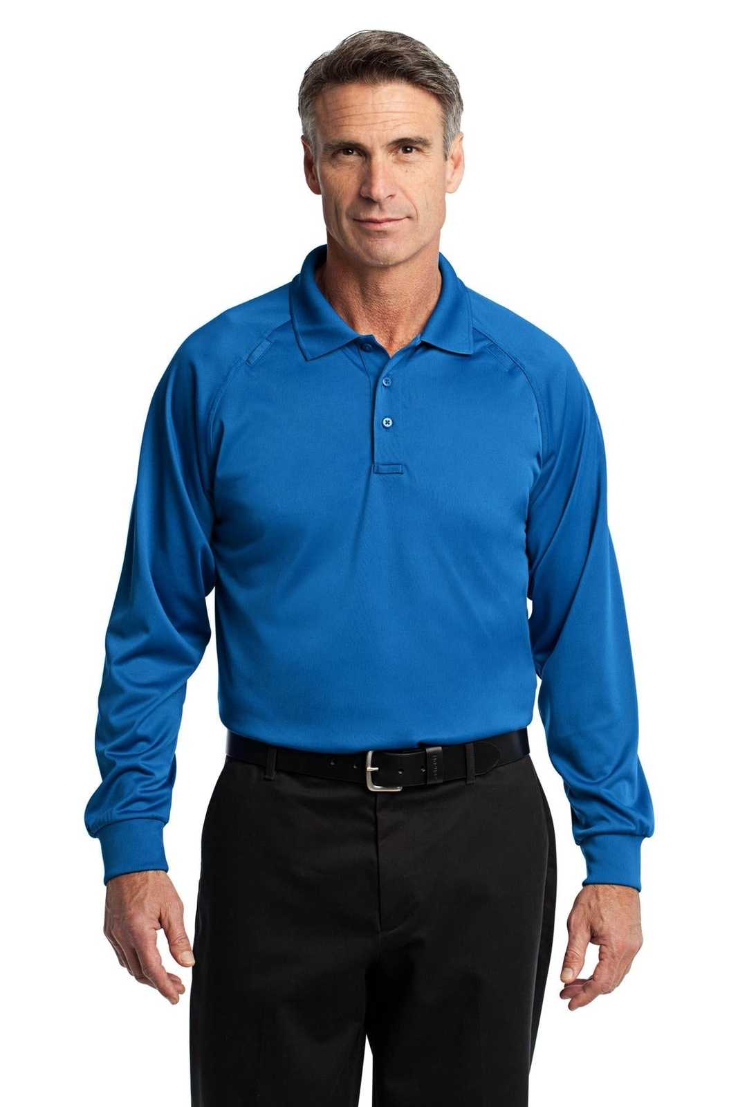CornerStone CS410LS Select Long Sleeve Snag-Proof Tactical Polo - Royal - HIT a Double - 1