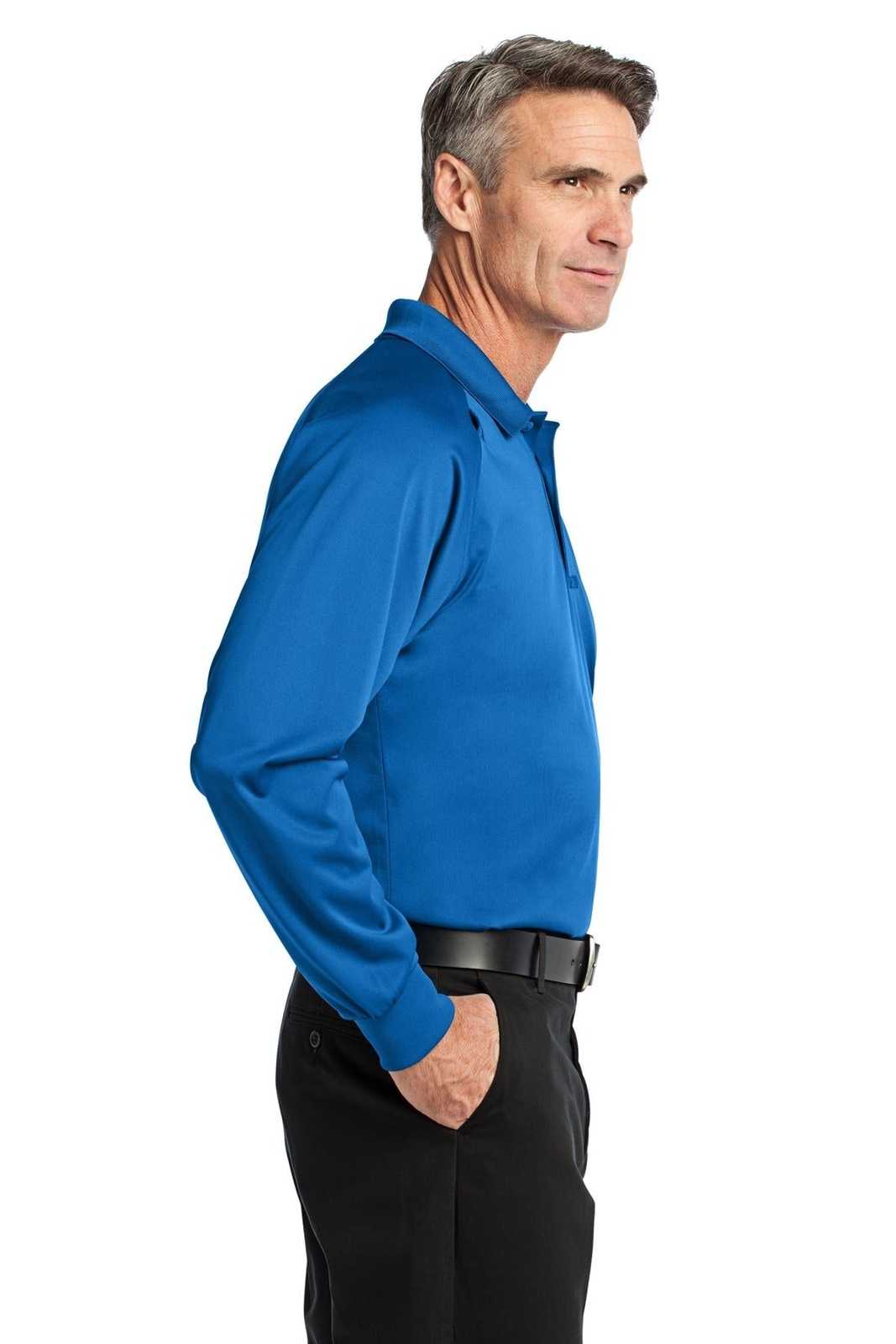 CornerStone CS410LS Select Long Sleeve Snag-Proof Tactical Polo - Royal - HIT a Double - 3