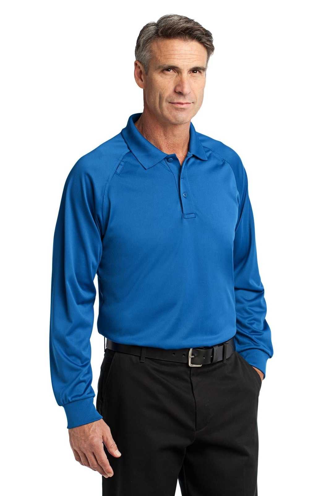 CornerStone CS410LS Select Long Sleeve Snag-Proof Tactical Polo - Royal - HIT a Double - 4