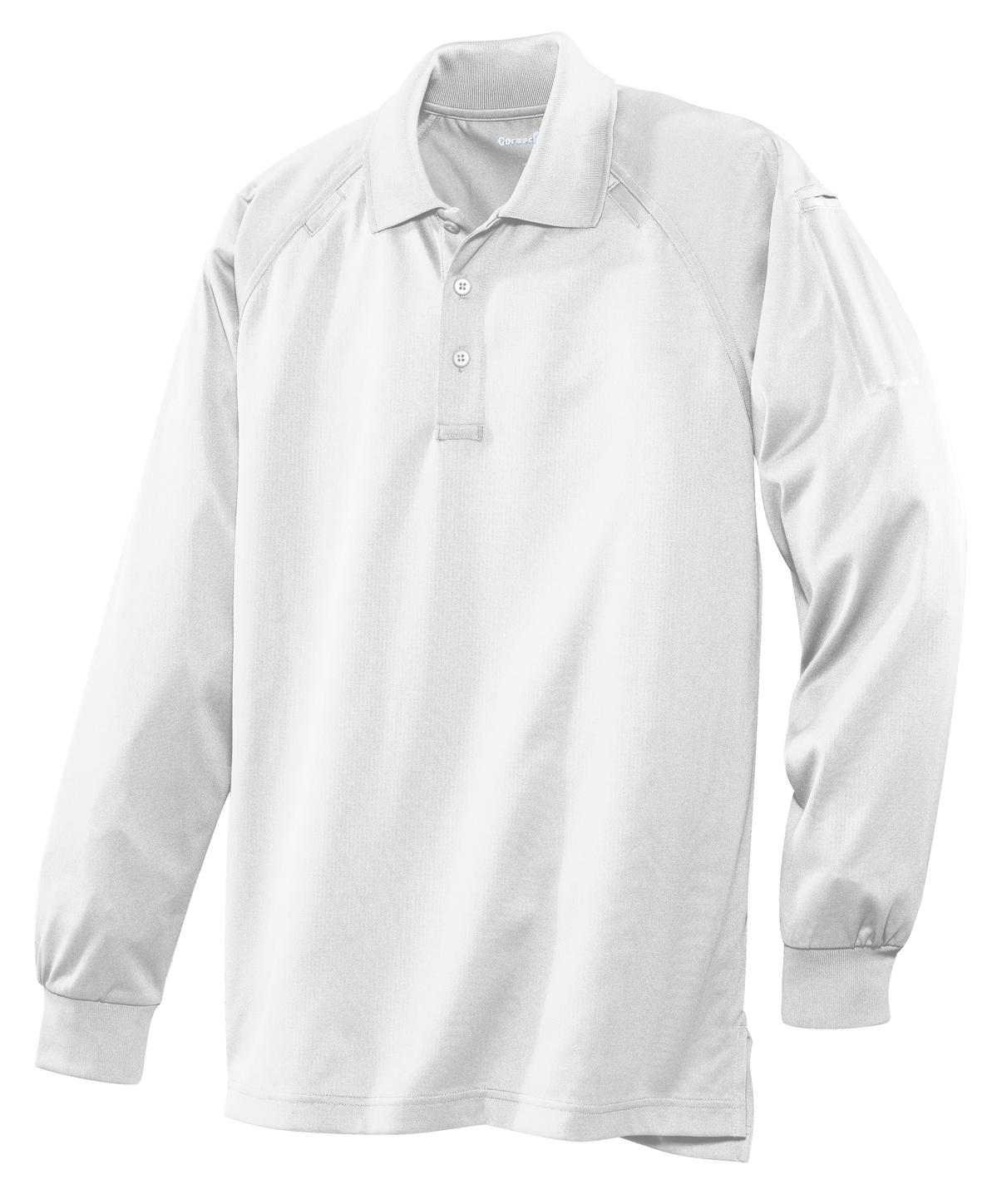 CornerStone CS410LS Select Long Sleeve Snag-Proof Tactical Polo - White - HIT a Double - 5
