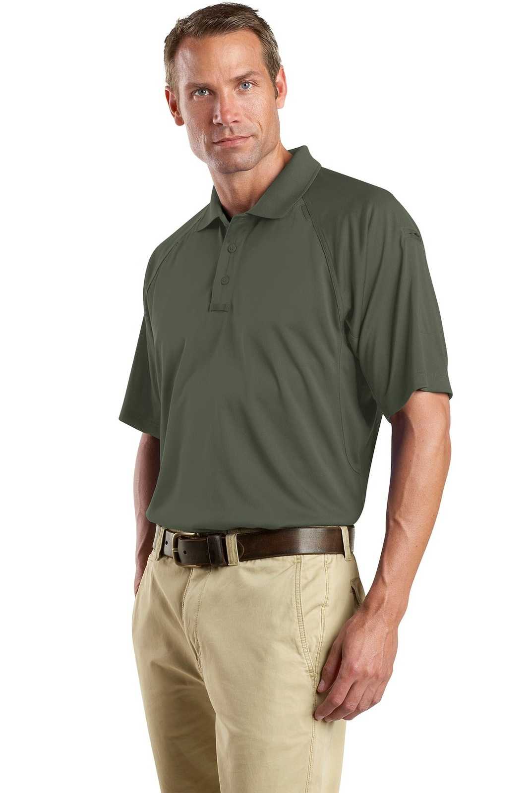 CornerStone CS410 Select Snag-Proof Tactical Polo - Tactical Green - HIT a Double - 3