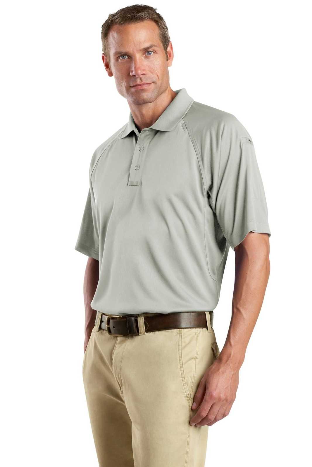 CornerStone CS410 Select Snag-Proof Tactical Polo - Light Gray - HIT a Double - 3