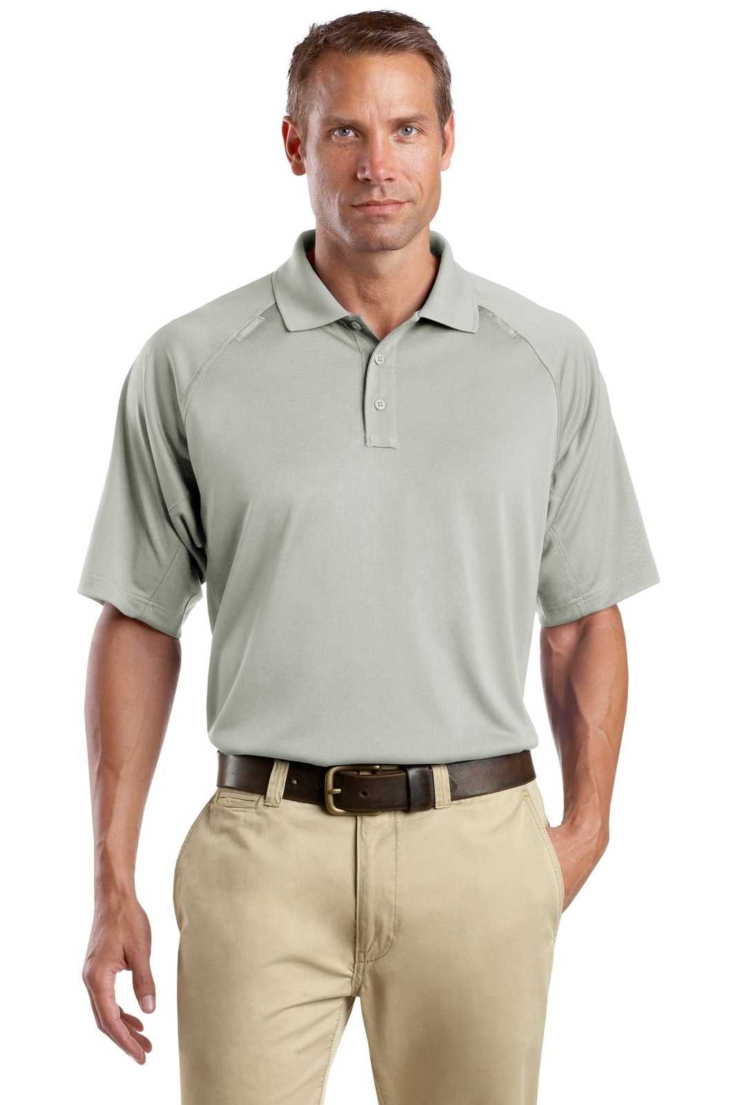 CornerStone CS410 Select Snag-Proof Tactical Polo - Light Gray - HIT a Double - 1