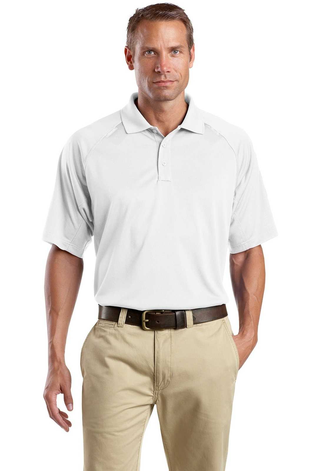 CornerStone CS410 Select Snag-Proof Tactical Polo - White - HIT a Double - 1