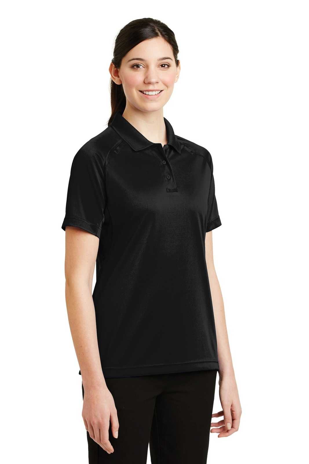 CornerStone CS411 Ladies Select Snag-Proof Tactical Polo - Black - HIT a Double - 4