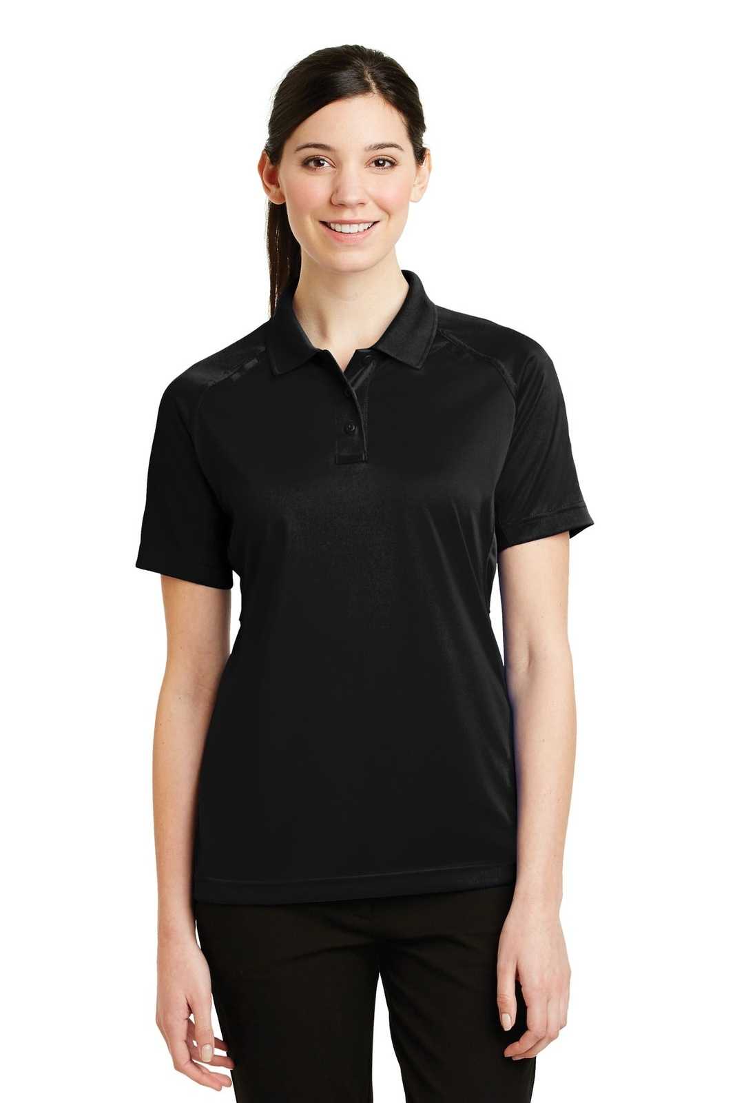 CornerStone CS411 Ladies Select Snag-Proof Tactical Polo - Black - HIT a Double - 1
