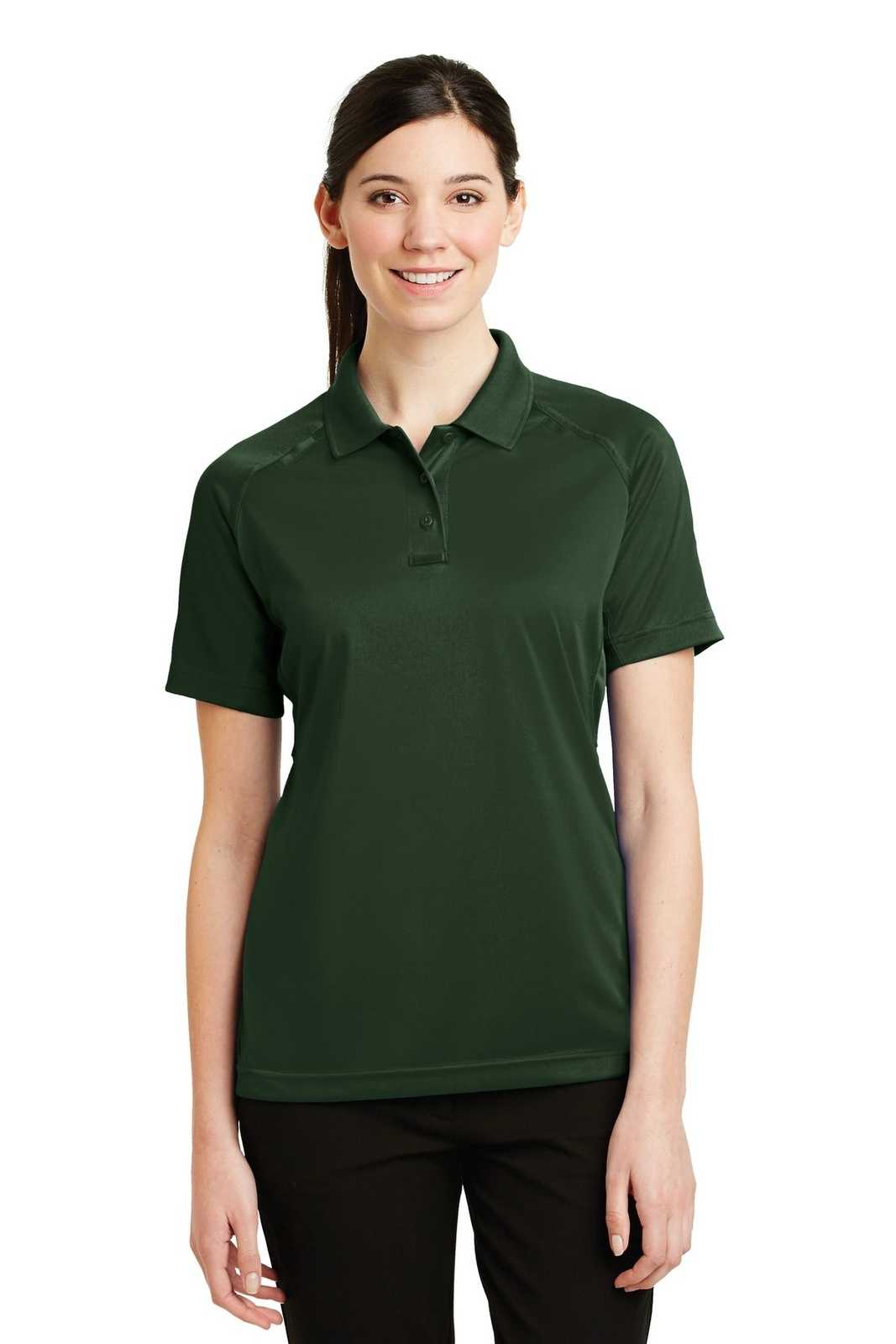 CornerStone CS411 Ladies Select Snag-Proof Tactical Polo - Dark Green - HIT a Double - 1