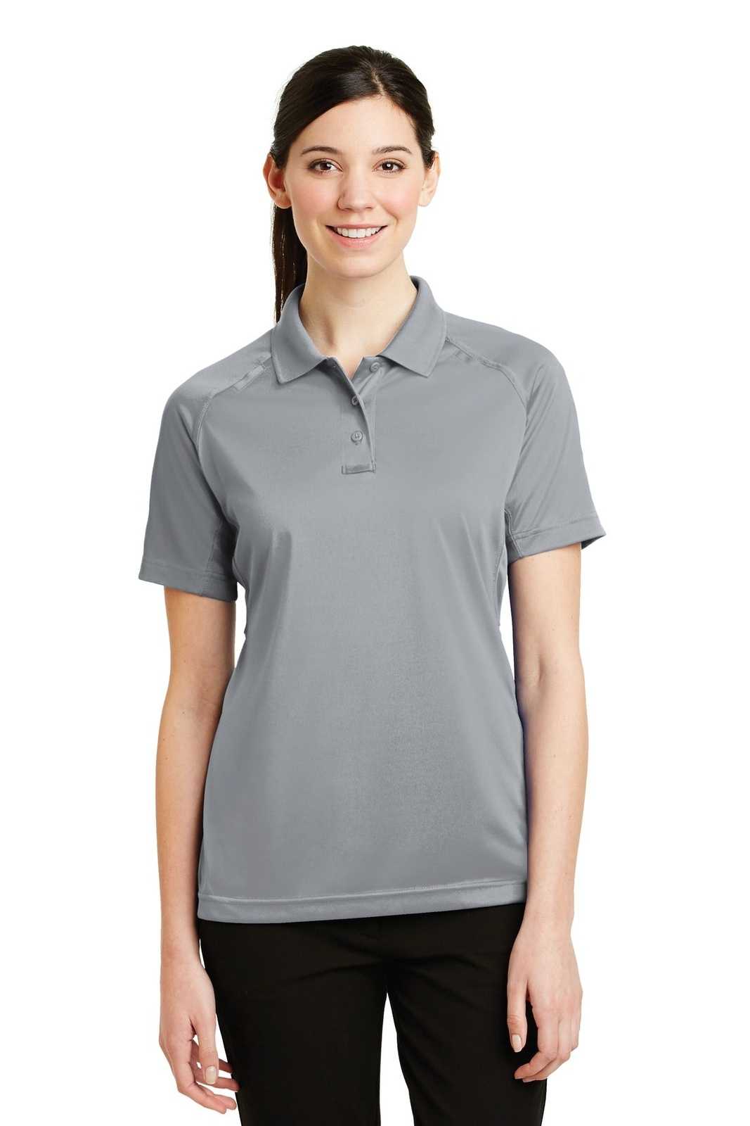 CornerStone CS411 Ladies Select Snag-Proof Tactical Polo - Light Gray - HIT a Double - 1