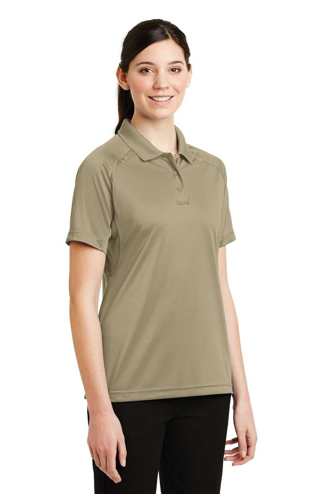 CornerStone CS411 Ladies Select Snag-Proof Tactical Polo - Tan - HIT a Double - 4