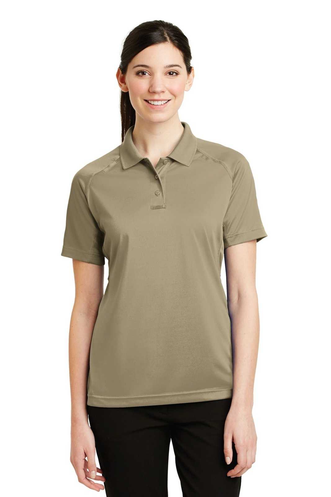CornerStone CS411 Ladies Select Snag-Proof Tactical Polo - Tan - HIT a Double - 1