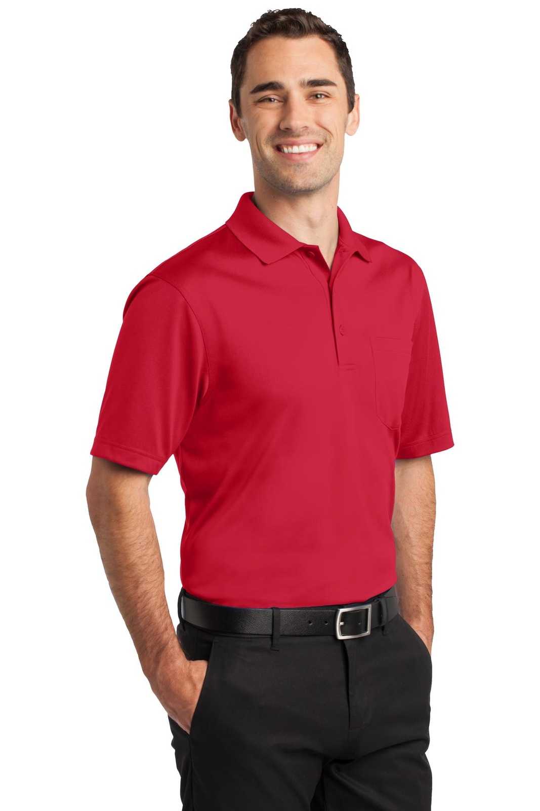 CornerStone CS412P Select Snag-Proof Pocket Polo - Red - HIT a Double - 4