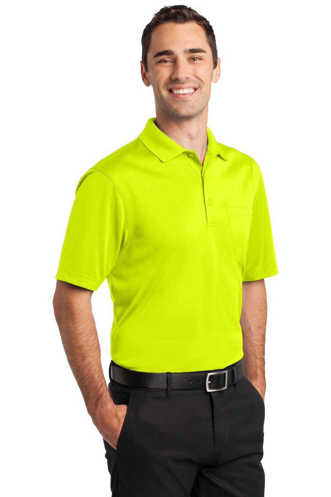 CornerStone CS412P Select Snag-Proof Pocket Polo - Safety Yellow - HIT a Double - 4