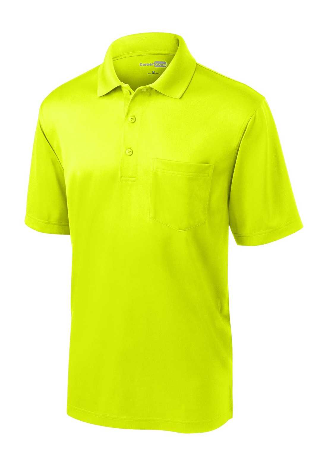 CornerStone CS412P Select Snag-Proof Pocket Polo - Safety Yellow - HIT a Double - 5