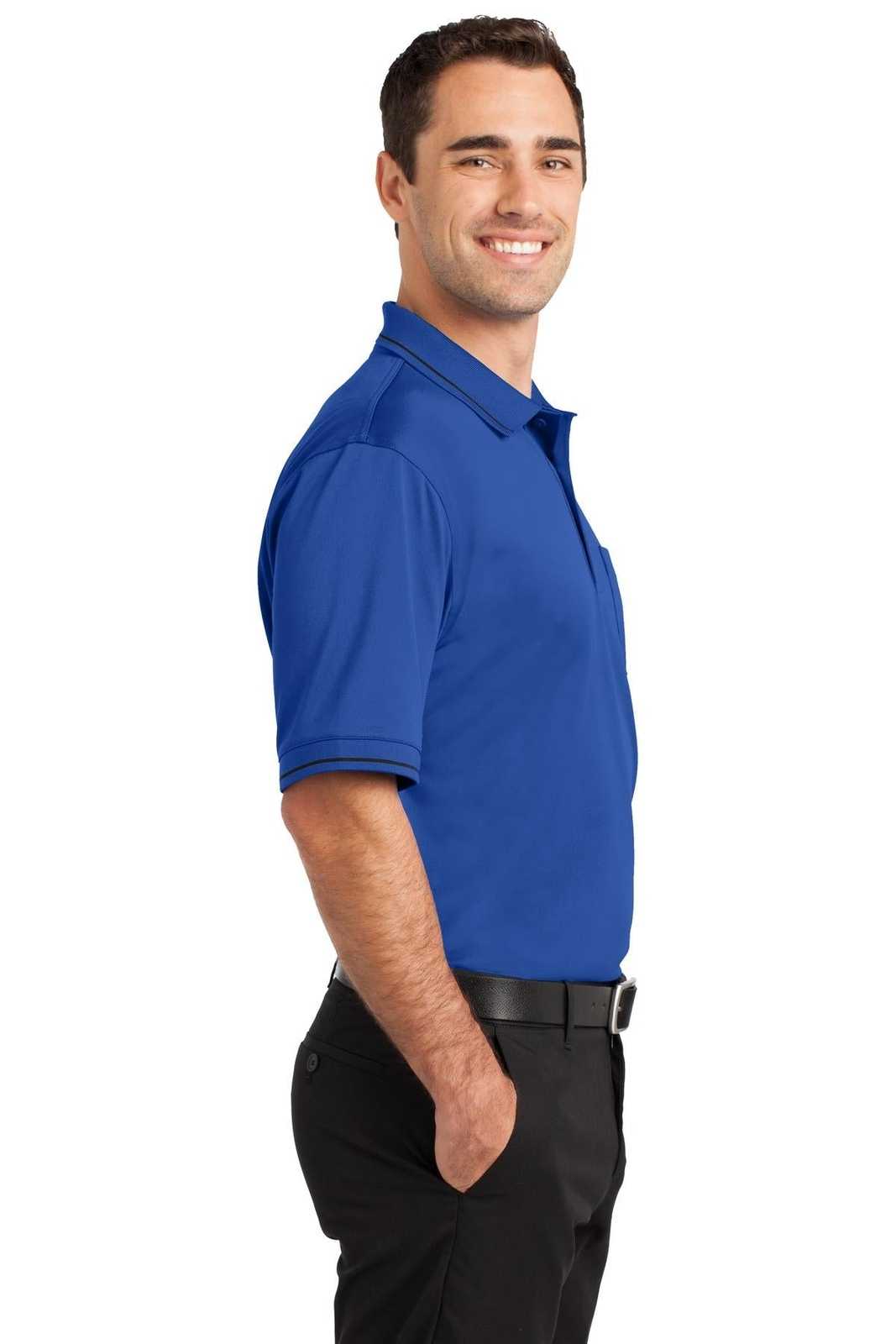 CornerStone CS415 Select Snag-Proof Tipped Pocket Polo - Royal Black - HIT a Double - 3