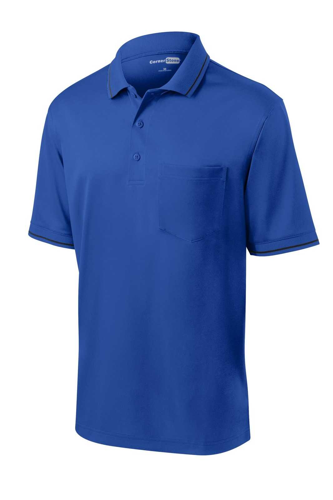 CornerStone CS415 Select Snag-Proof Tipped Pocket Polo - Royal Black - HIT a Double - 5