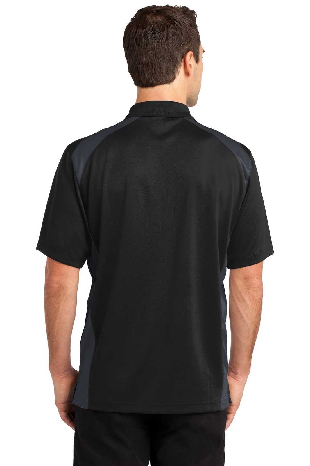 CornerStone CS416 Select Snag-Proof Two Way Colorblock Pocket Polo - Black Charcoal - HIT a Double - 2