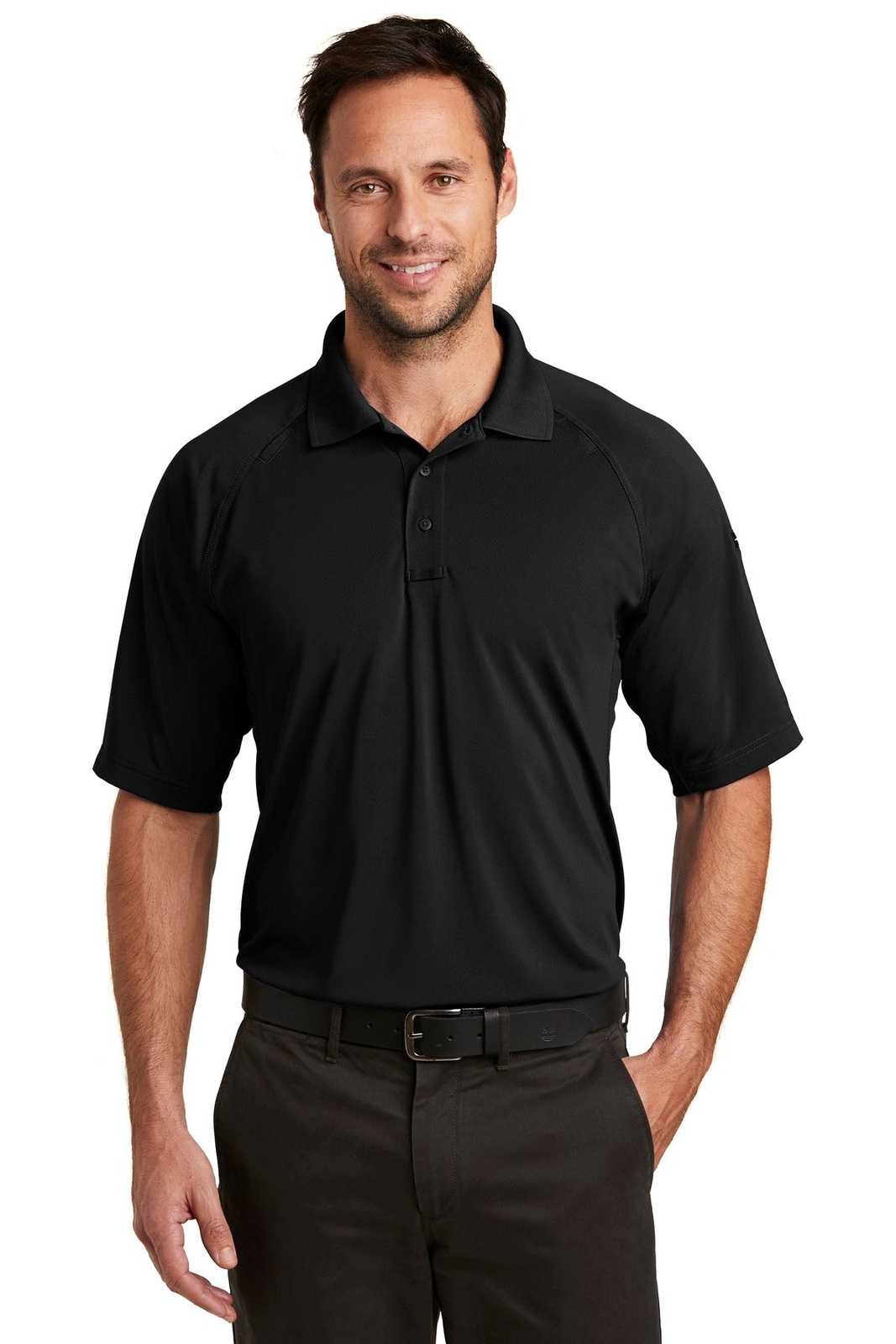 CornerStone CS420 Select Lightweight Snag-Proof Tactical Polo - Black - HIT a Double - 1