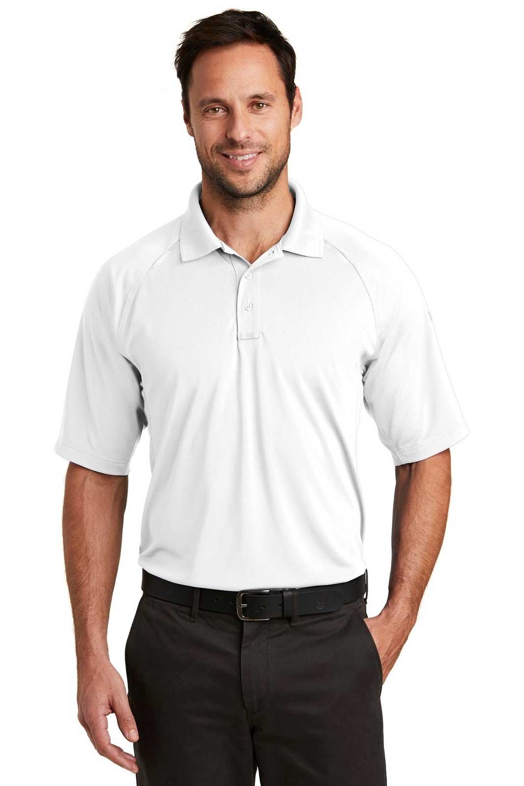 CornerStone CS420 Select Lightweight Snag-Proof Tactical Polo - White - HIT a Double - 1