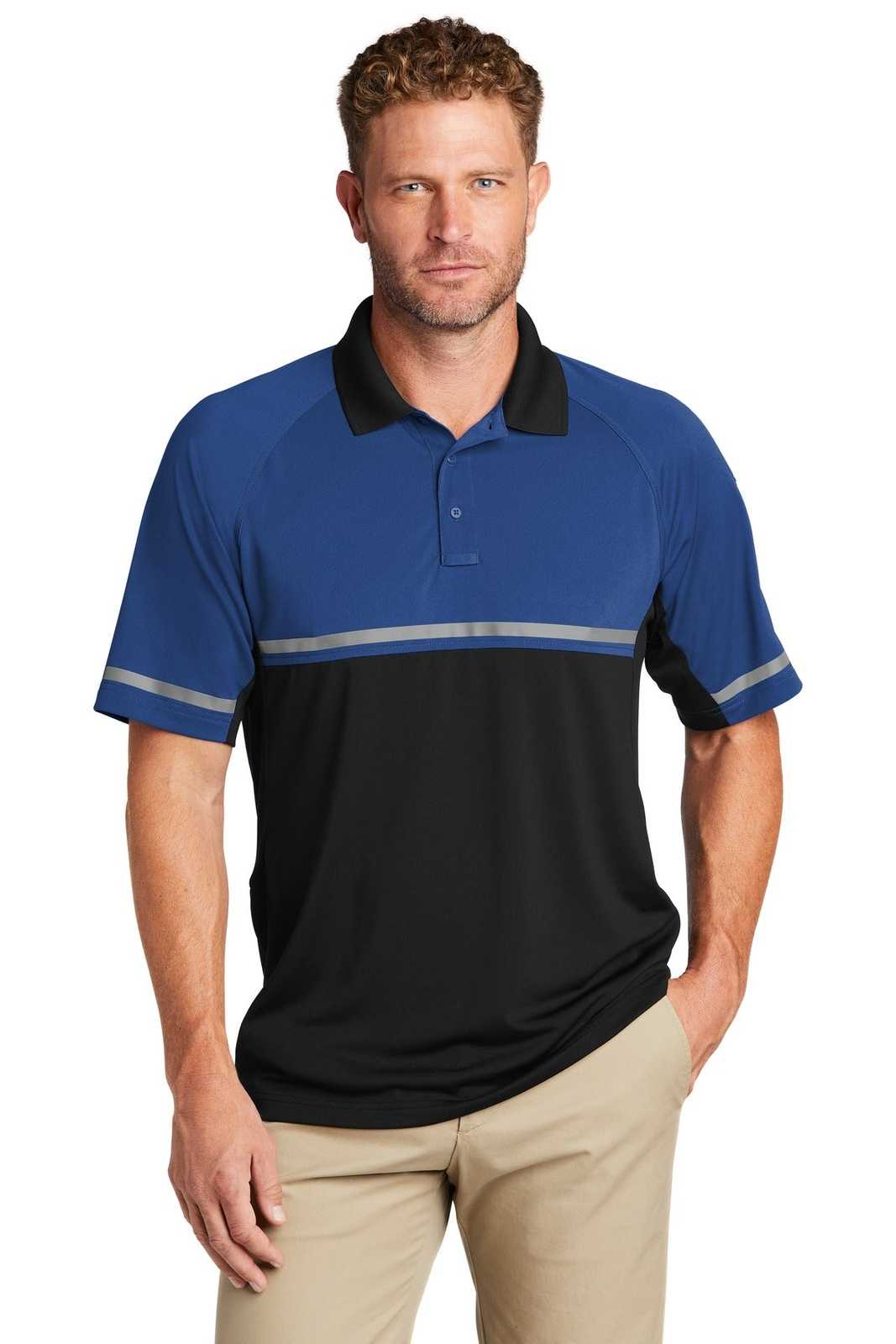 CornerStone CS423 Select Lightweight Snag-Proof Enhanced Visibility Polo - Royal Black - HIT a Double - 1