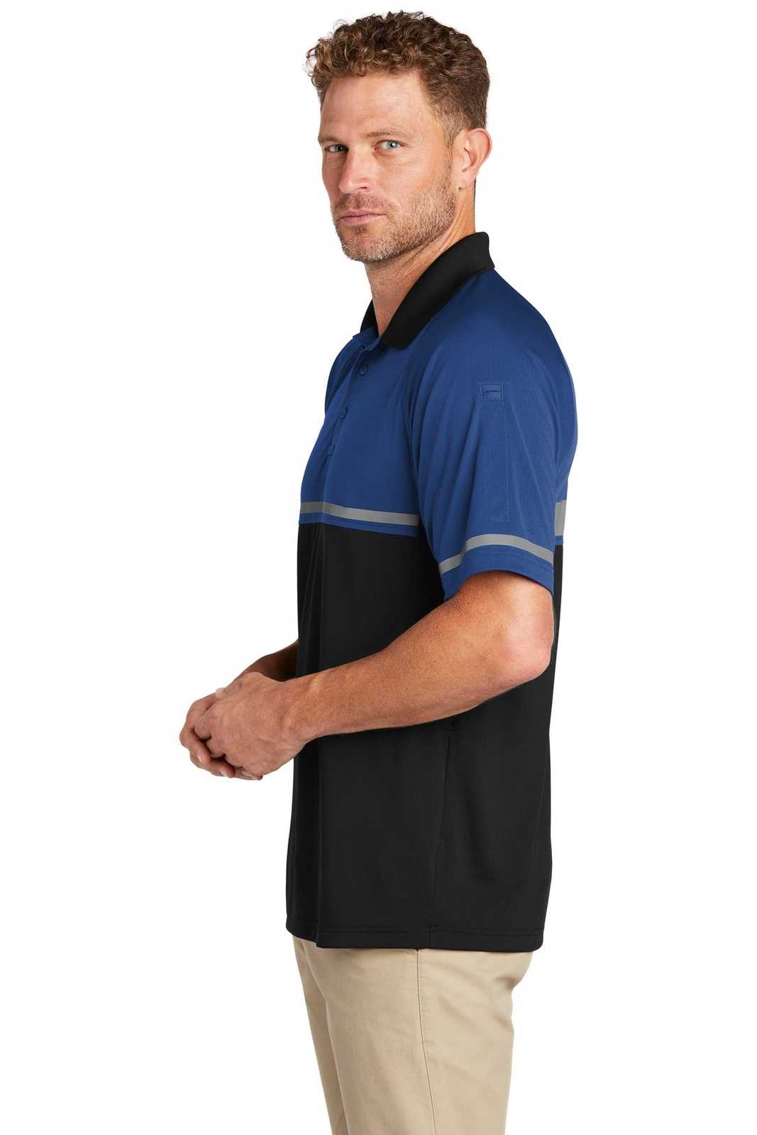 CornerStone CS423 Select Lightweight Snag-Proof Enhanced Visibility Polo - Royal Black - HIT a Double - 3