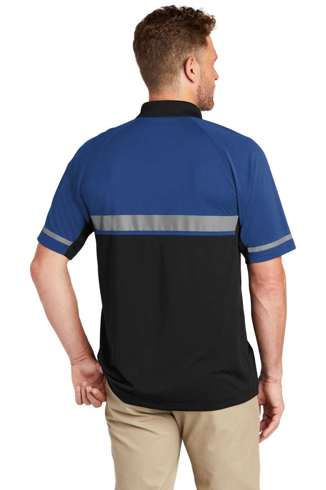 CornerStone CS423 Select Lightweight Snag-Proof Enhanced Visibility Polo - Royal Black - HIT a Double - 2