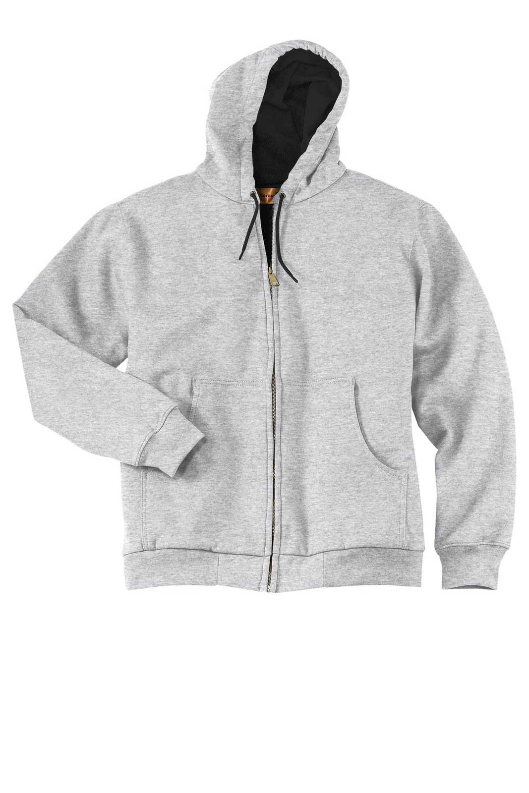CornerStone CS620 Heavyweight Full-Zip Hooded Sweatshirt with Thermal Lining - Athletic Heather - HIT a Double - 5