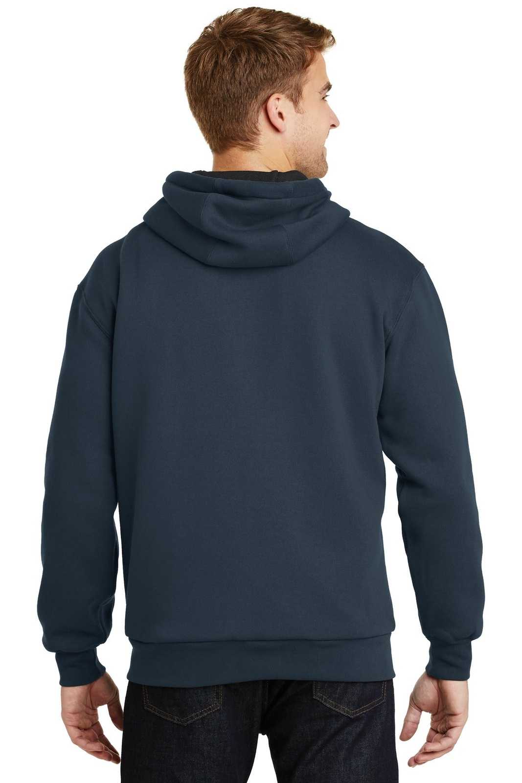 CornerStone CS620 Heavyweight Full-Zip Hooded Sweatshirt with Thermal Lining - Navy - HIT a Double - 2