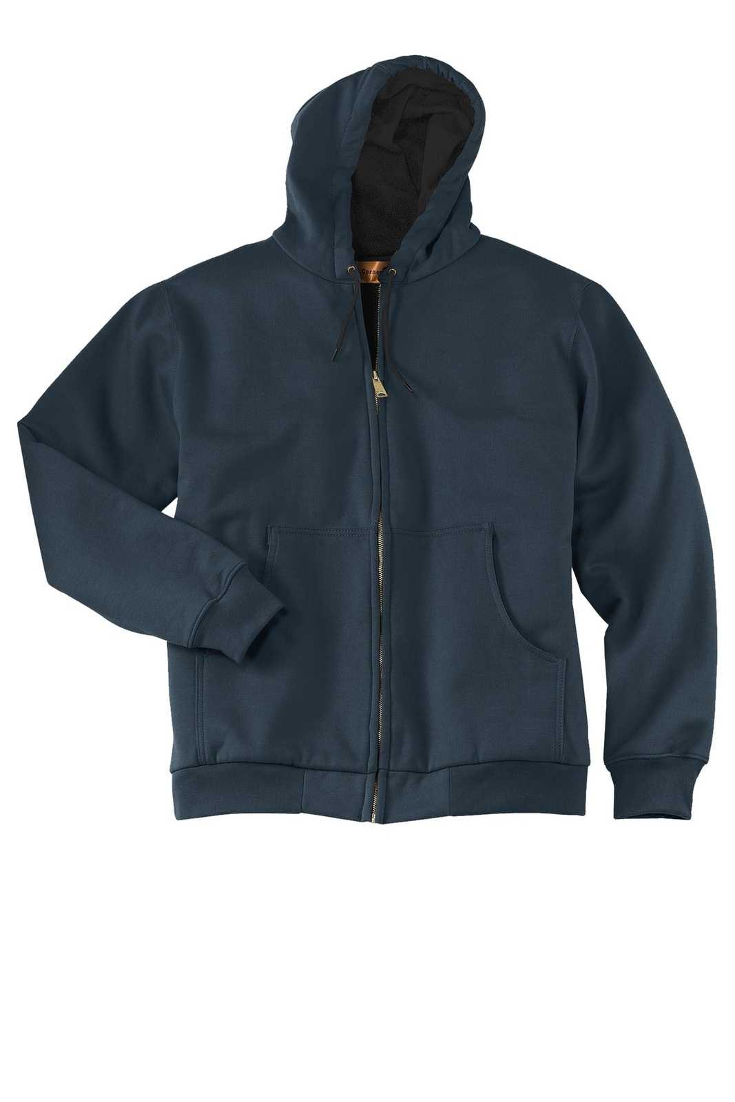 CornerStone CS620 Heavyweight Full-Zip Hooded Sweatshirt with Thermal Lining - Navy - HIT a Double - 5