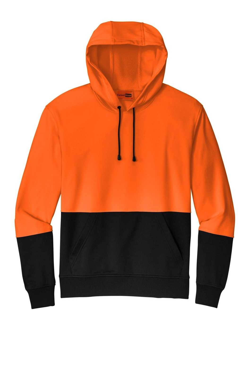 CornerStone CSF01 Enhanced Visibility Fleece Pullover Hoodie - Safety Orange - HIT a Double - 2
