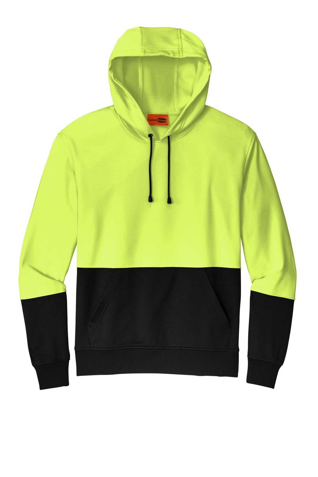 CornerStone CSF01 Enhanced Visibility Fleece Pullover Hoodie - Safety Yellow - HIT a Double - 2