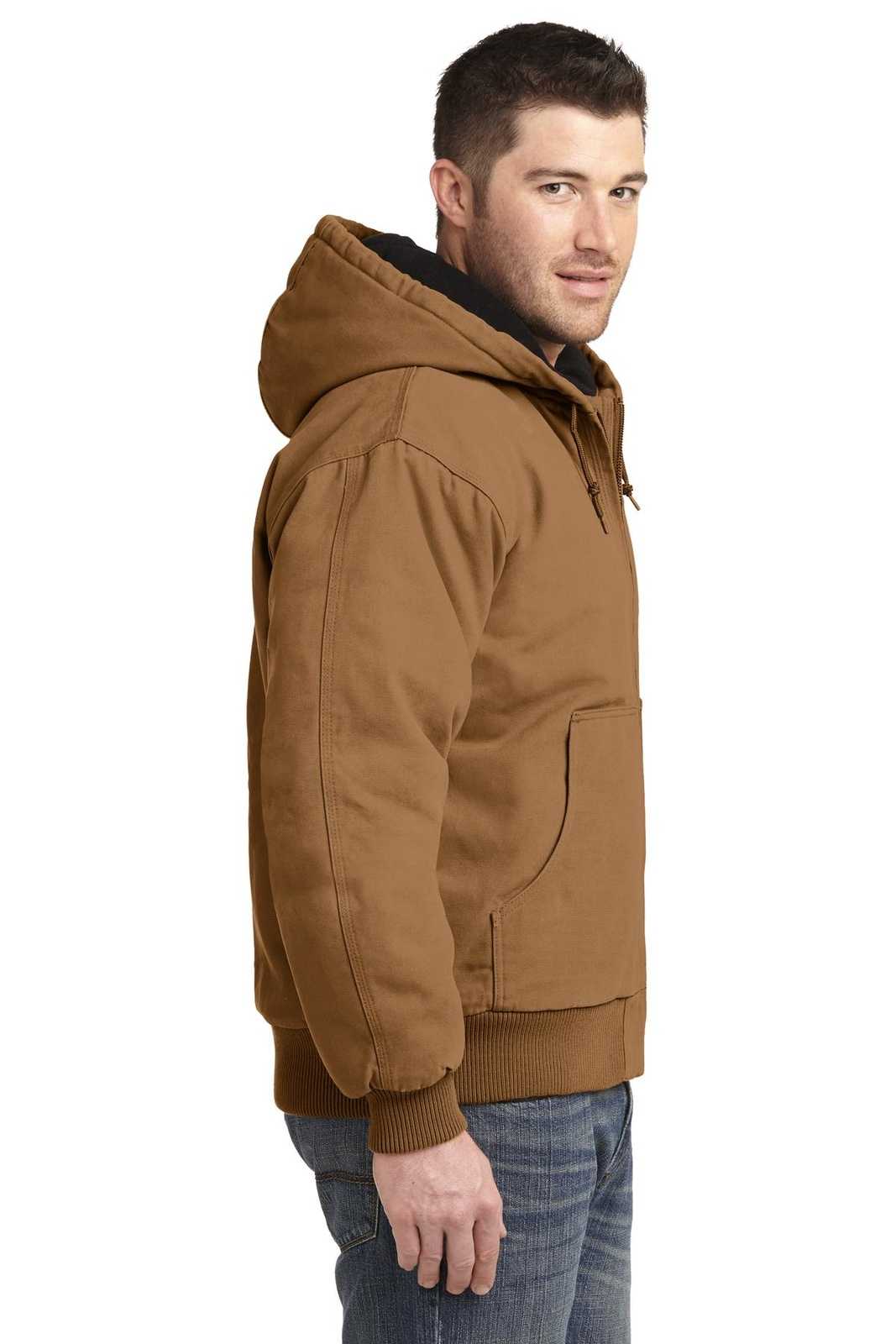 CornerStone CSJ41 Washed Duck Cloth Insulated Hooded Work Jacket - Duck Brown - HIT a Double - 3