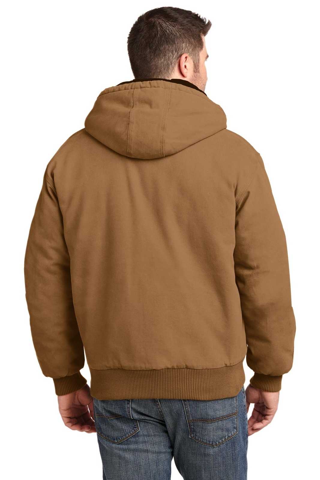 CornerStone CSJ41 Washed Duck Cloth Insulated Hooded Work Jacket - Duck Brown - HIT a Double - 2