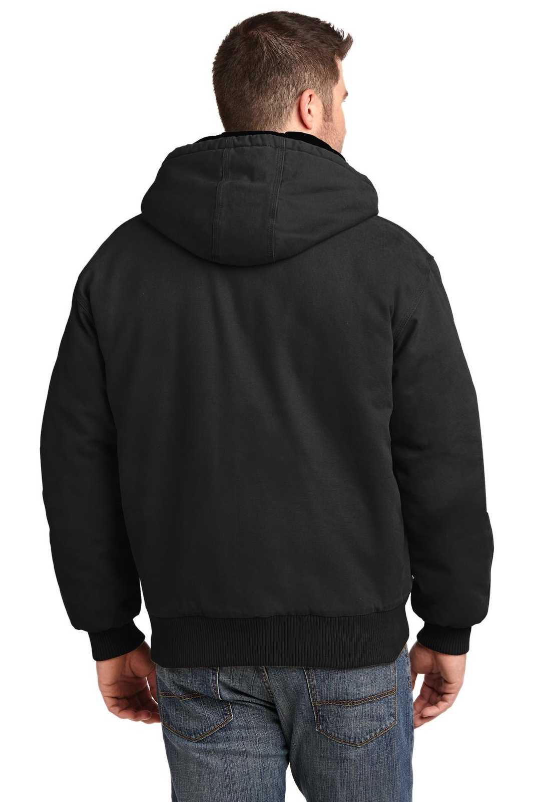 CornerStone CSJ41 Washed Duck Cloth Insulated Hooded Work Jacket - Black - HIT a Double - 2