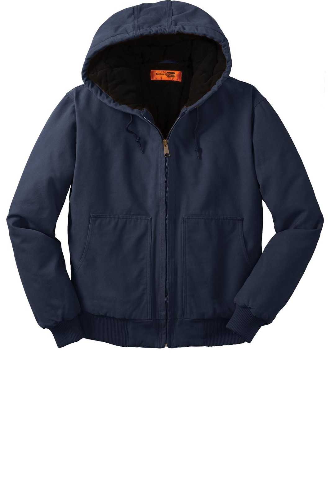 CornerStone CSJ41 Washed Duck Cloth Insulated Hooded Work Jacket - Navy - HIT a Double - 5