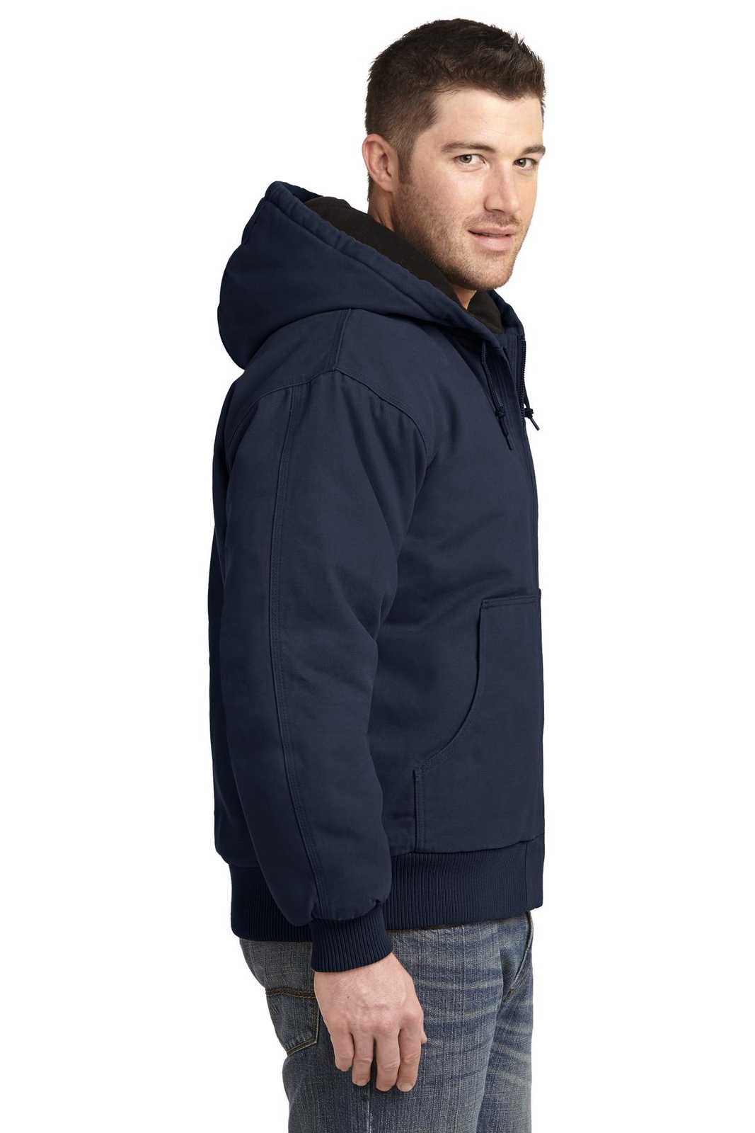 CornerStone CSJ41 Washed Duck Cloth Insulated Hooded Work Jacket - Navy - HIT a Double - 3