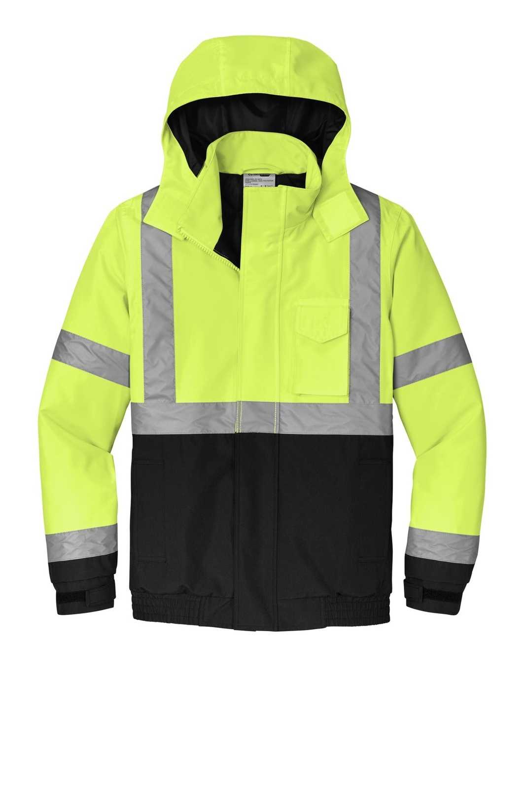 CornerStone CSJ500 Ansi 107 Class 3 Economy Waterproof Insulated Bomber Jacket - Safety Yellow - HIT a Double - 2