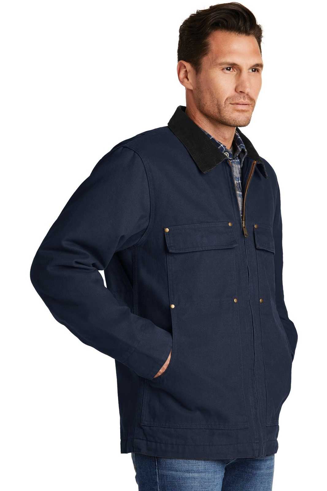 CornerStone CSJ50 Washed Duck Cloth Chore Coat - Navy - HIT a Double - 4