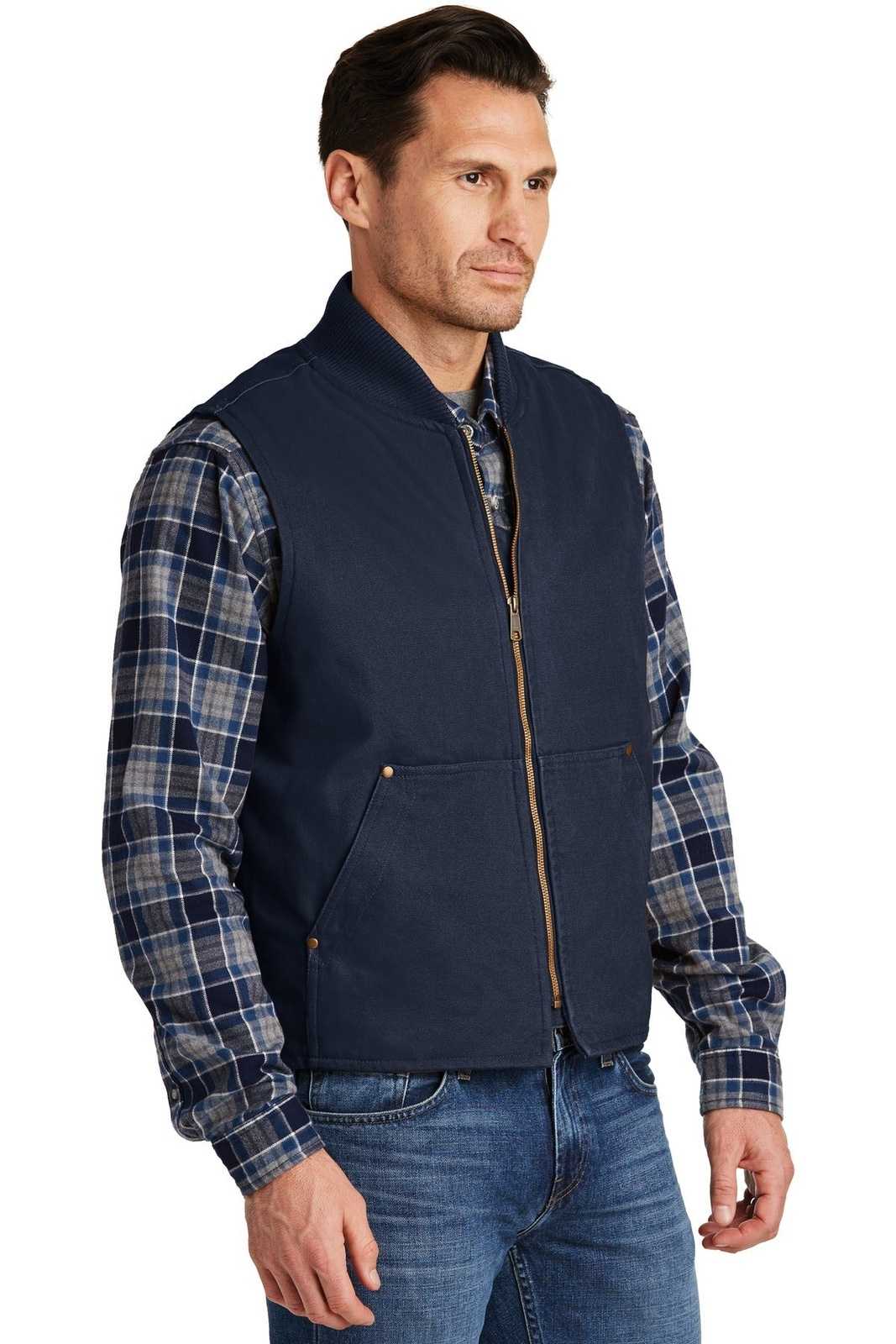 CornerStone CSV40 Washed Duck Cloth Vest - Navy - HIT a Double - 4