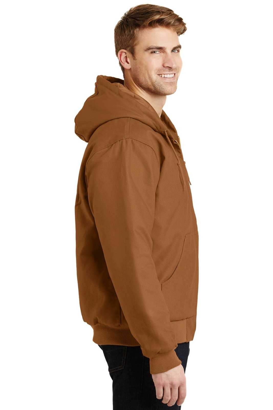 CornerStone J763H Duck Cloth Hooded Work Jacket - Duck Brown - HIT a Double - 3