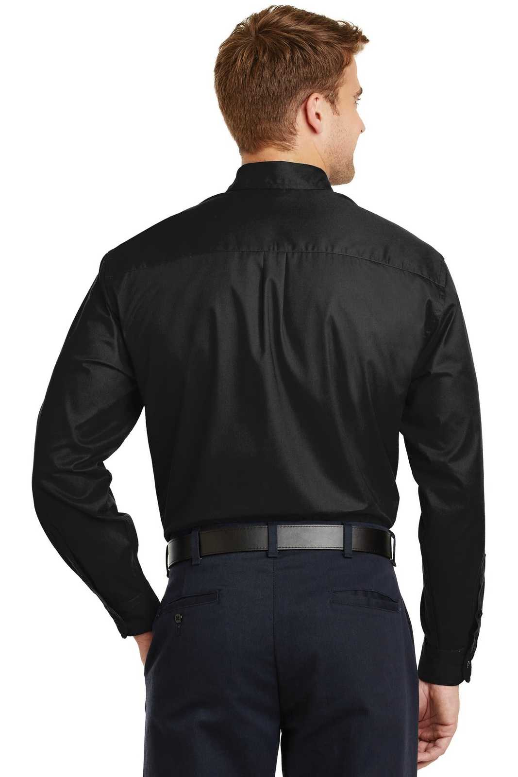 CornerStone SP17 Long Sleeve Superpro Twill Shirt - Black - HIT a Double - 2