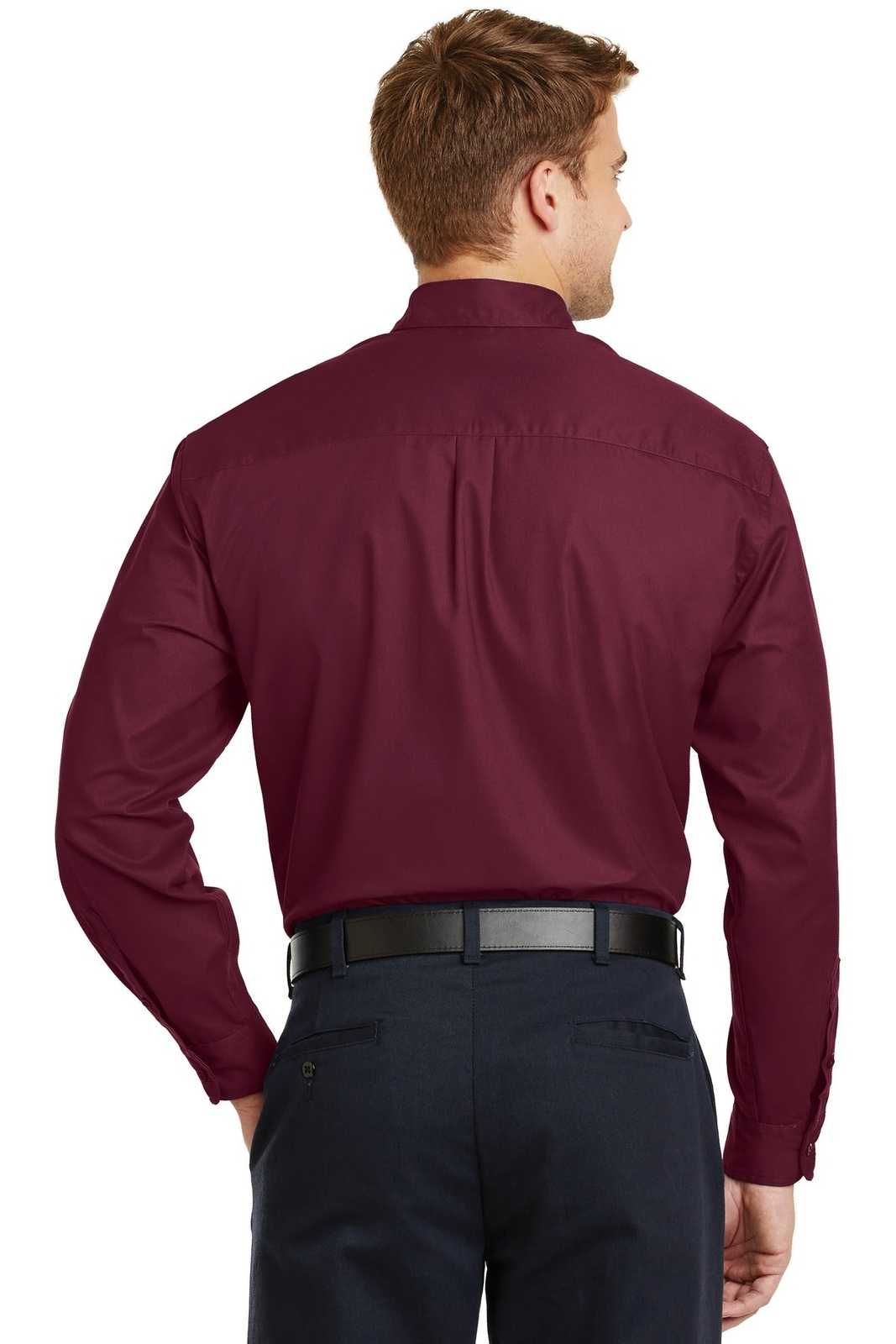 CornerStone SP17 Long Sleeve Superpro Twill Shirt - Burgundy - HIT a Double - 2