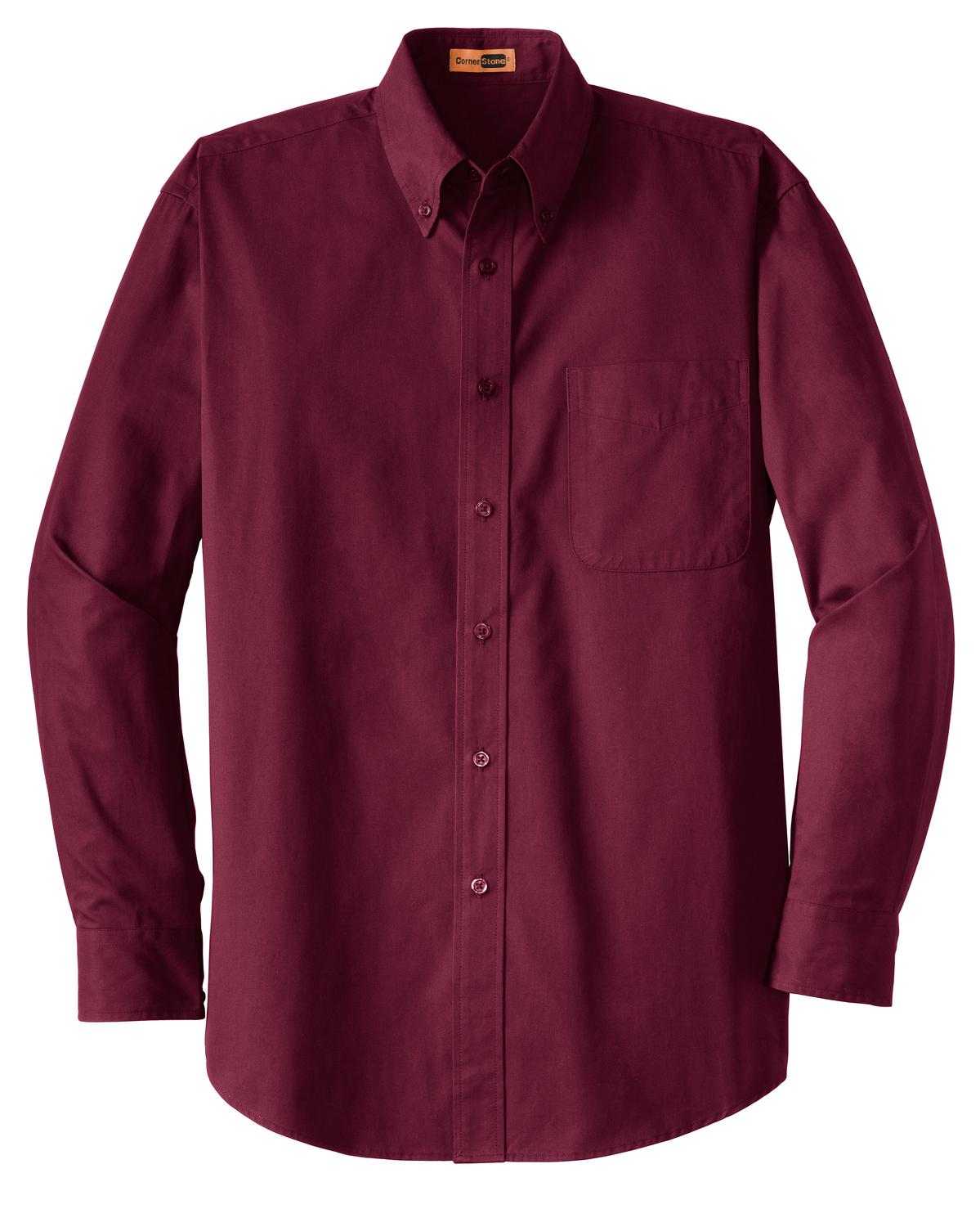 CornerStone SP17 Long Sleeve Superpro Twill Shirt - Burgundy - HIT a Double - 5