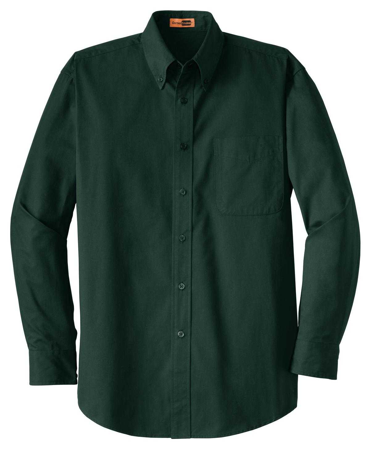 CornerStone SP17 Long Sleeve Superpro Twill Shirt - Dark Green - HIT a Double - 5