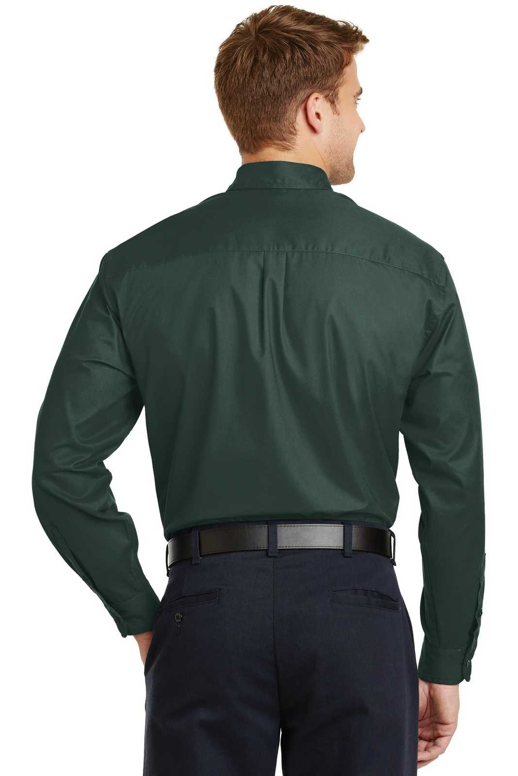 CornerStone SP17 Long Sleeve Superpro Twill Shirt - Dark Green - HIT a Double - 2