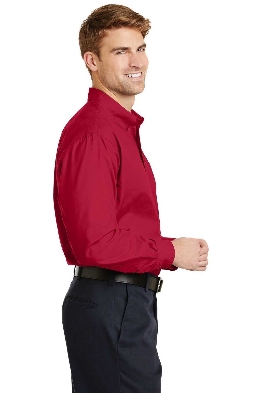 CornerStone SP17 Long Sleeve Superpro Twill Shirt - Red - HIT a Double - 3