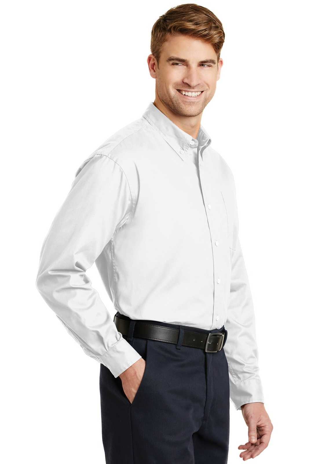 CornerStone SP17 Long Sleeve Superpro Twill Shirt - White - HIT a Double - 4