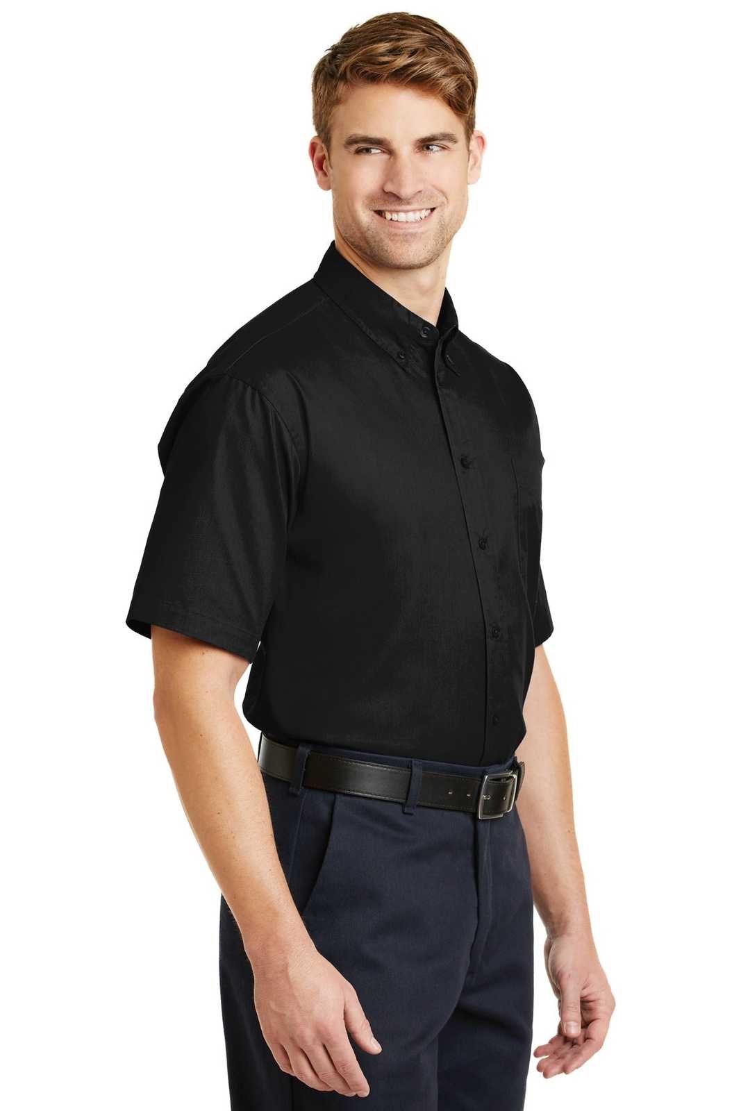 CornerStone SP18 Short Sleeve Superpro Twill Shirt - Black - HIT a Double - 4