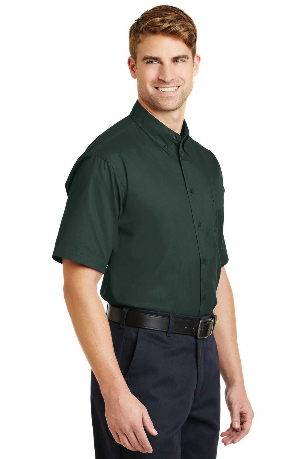 CornerStone SP18 Short Sleeve Superpro Twill Shirt - Dark Green - HIT a Double - 4